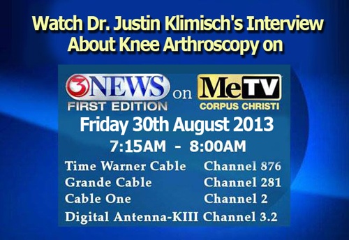 Dr. Justin Klimisch will be interviewed on Channel 3 (KIII) News Frist Edition on ME TV , Friday August 30, 2013 between 7:15am-8am